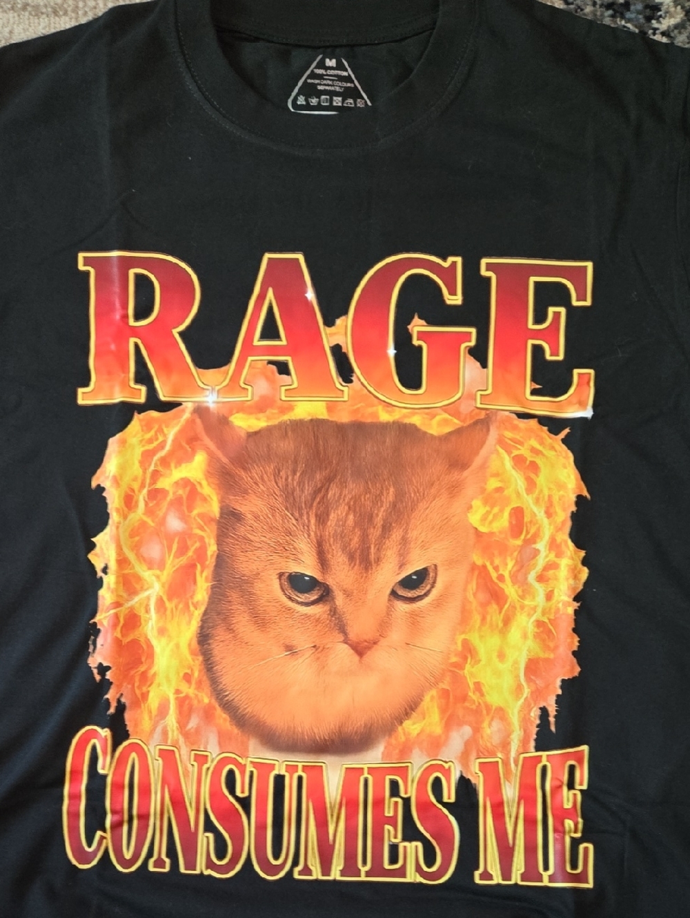 Tokyocanvas Rage Consumes Me Edgy Funny Cat Meme Classic T-Shirt
